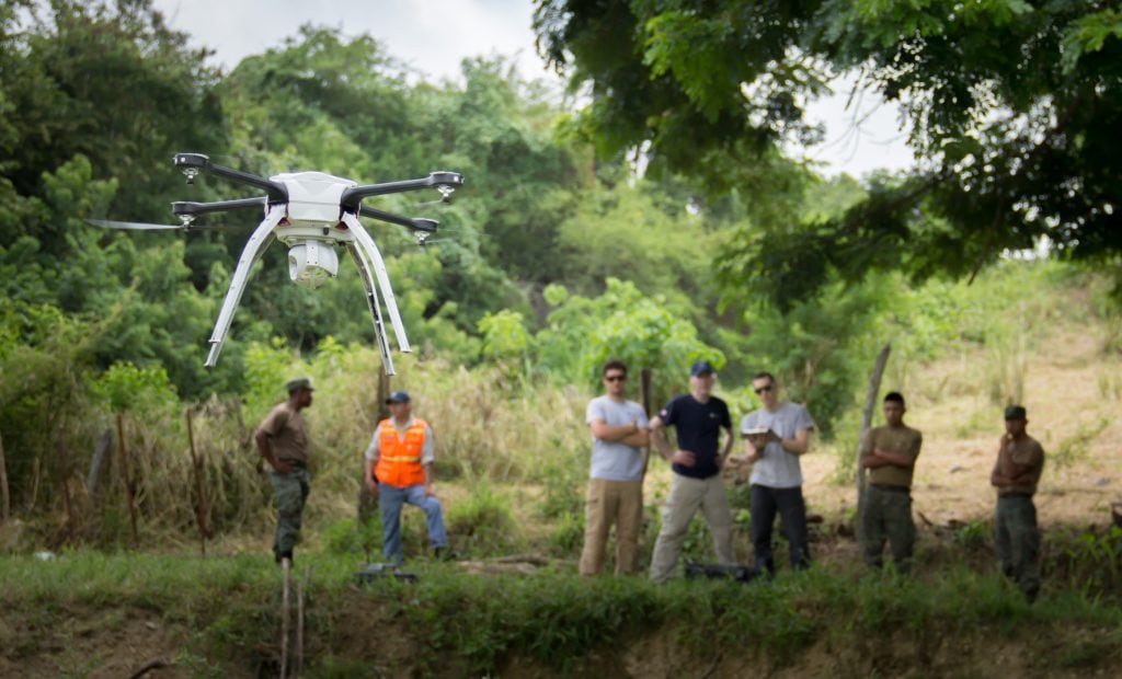 UAV being flown by GlobalMedic RescUAV Team Members