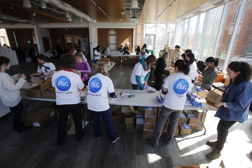 Photo of P&G packing event