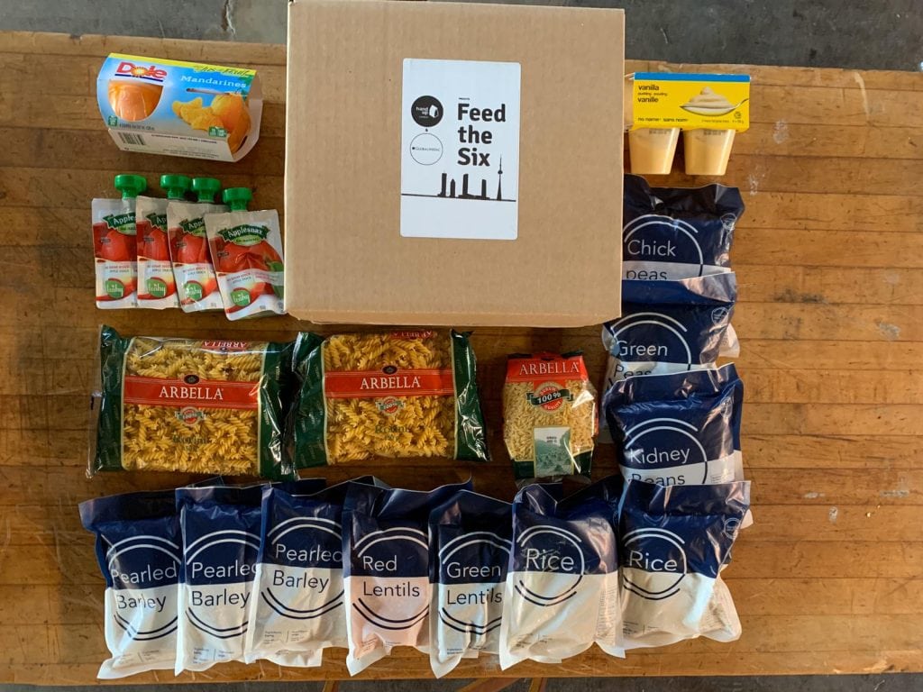 Picture of assorted food for Feed the Six food kits