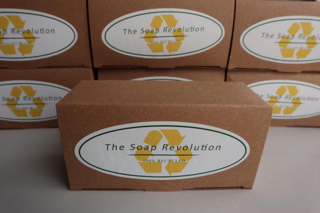 The Soap Revolution boxes each containing 6 bars of soap.